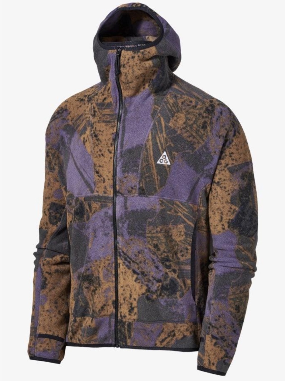 Nike ACG Purple & Brown Patterned Hooded Fleece Jacket